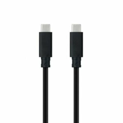 Cable USB 3.1 Tipo-C Nanocable 10.01.4100/ USB Tipo-C Macho - USB Tipo-C Macho/ Hasta 100W/ 50cm/ Negro